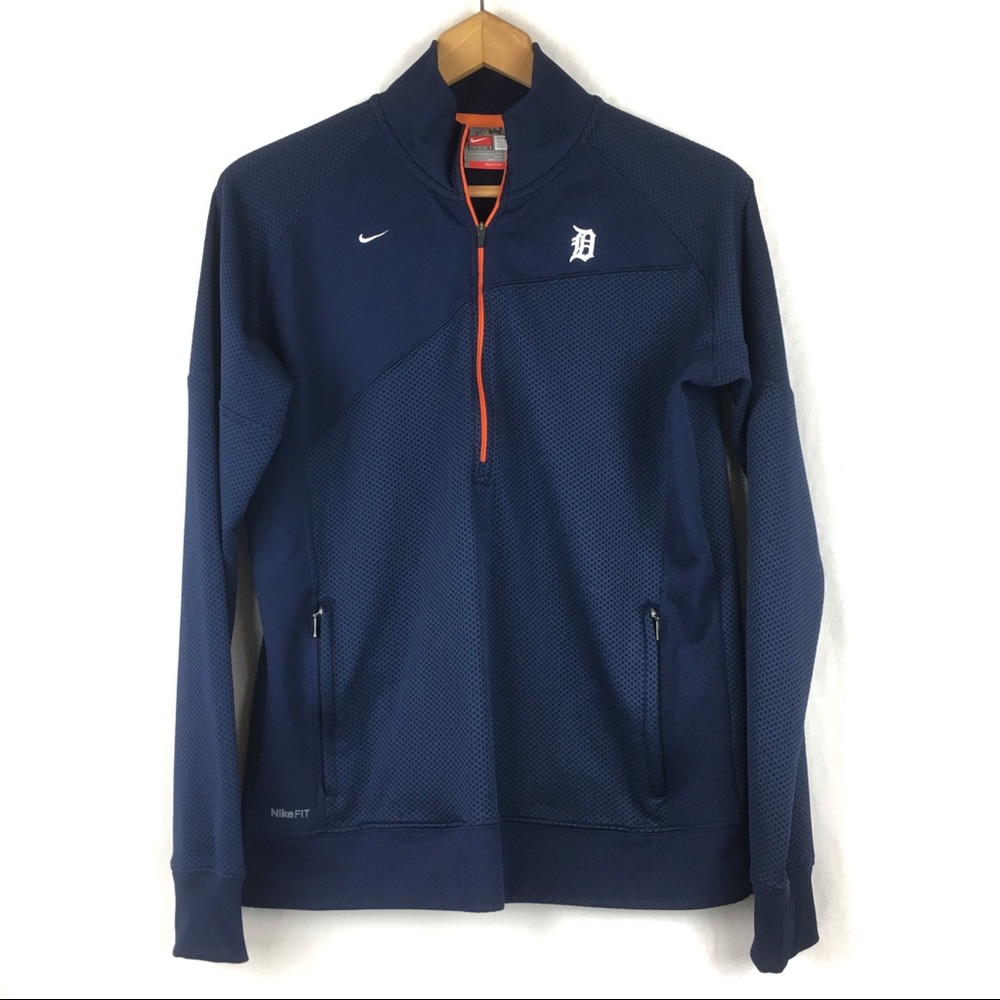 Nike MLB DriFit Detroit Tigers 1/4 Zip Pullover LG